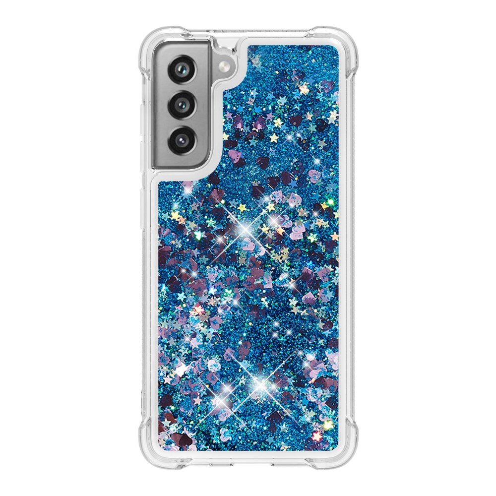 Funda Glitter Powder TPU Samsung Galaxy S21 FE Azul