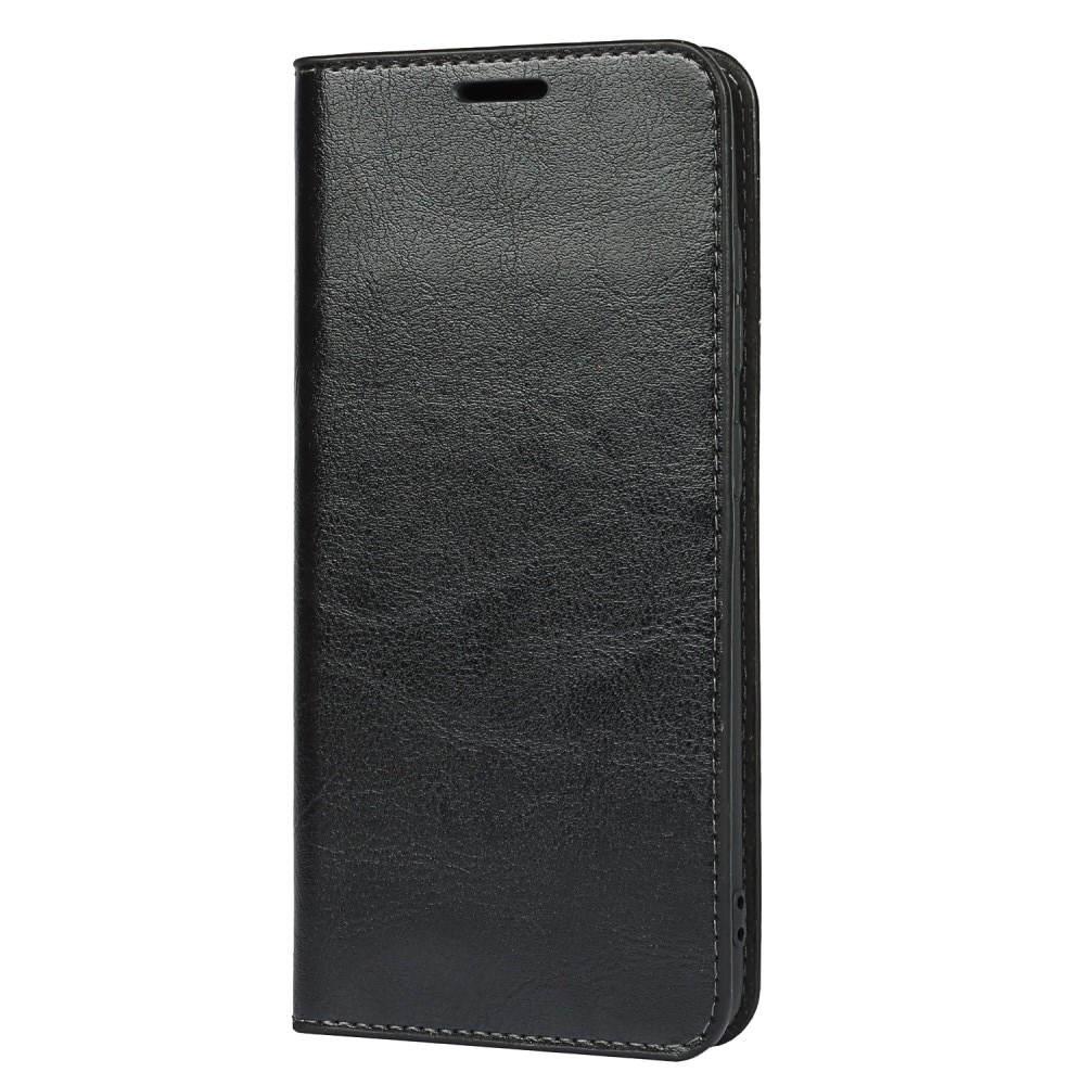 Funda cartera de cuero genuino Samsung Galaxy S21 FE Negro