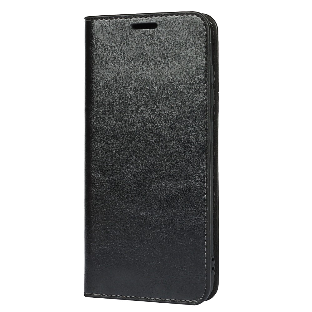 Funda cartera de cuero genuino Samsung Galaxy S21 FE negro