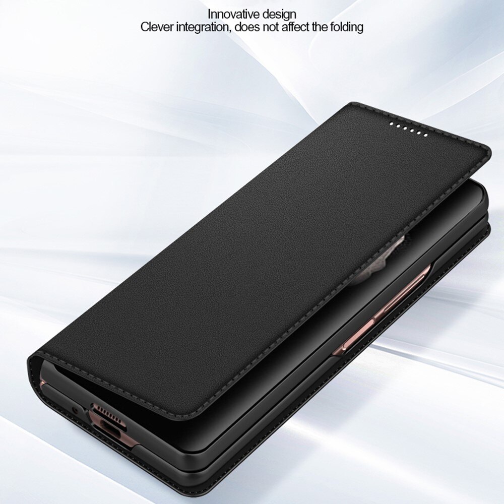 Funda de cuero genuino Samsung Galaxy Z Fold 3, negro