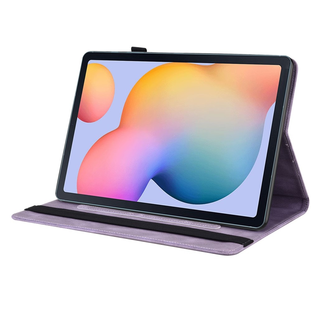 Funda de cuero con mariposas Samsung Galaxy Tab S6 Lite Púrpura