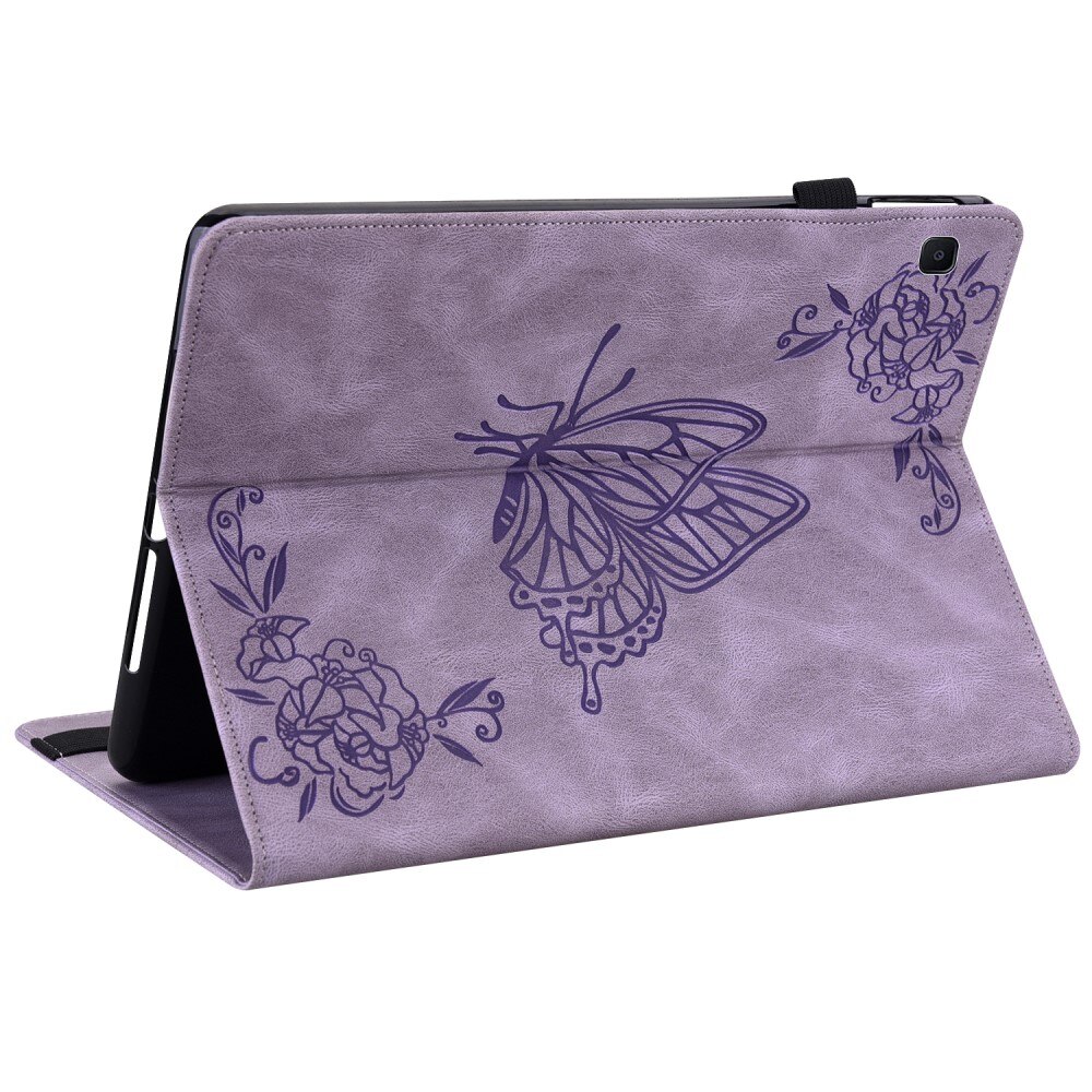 Funda de cuero con mariposas Samsung Galaxy Tab S6 Lite 10.4 violeta