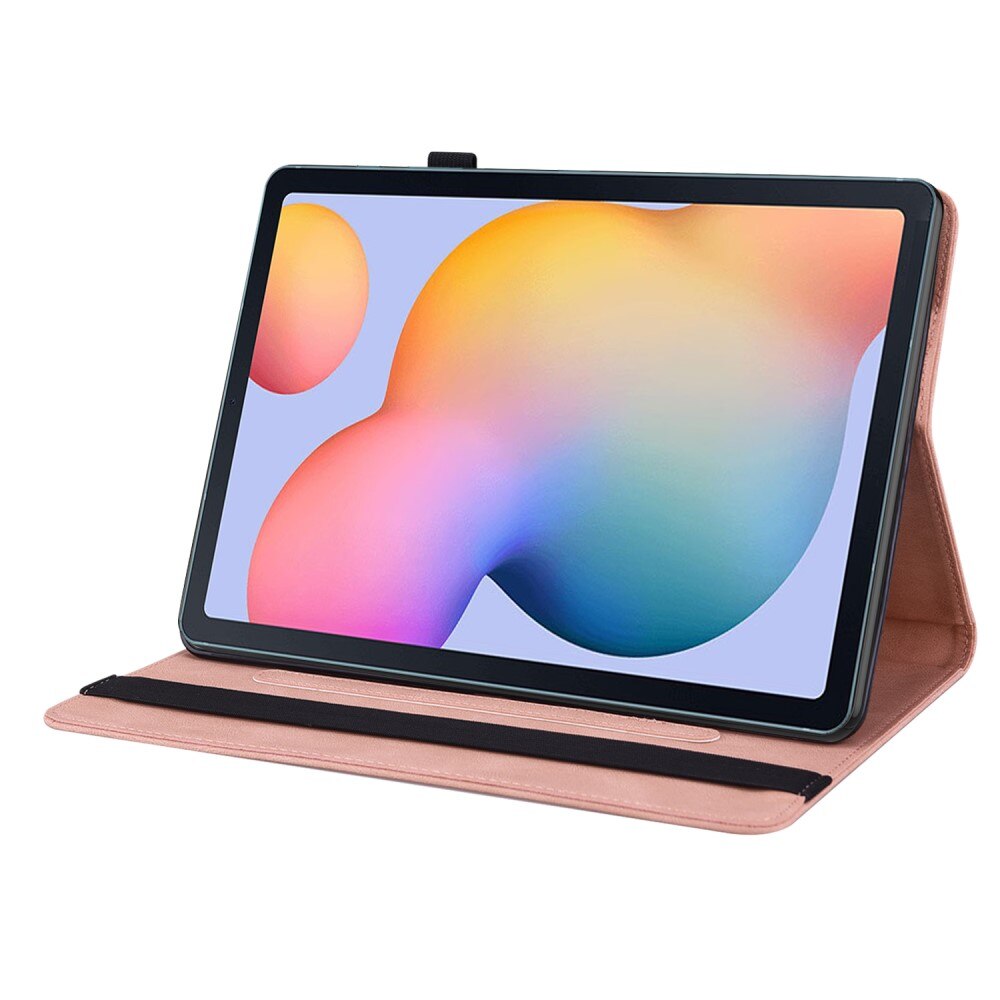 Funda de cuero con mariposas Samsung Galaxy Tab S6 Lite Rosa