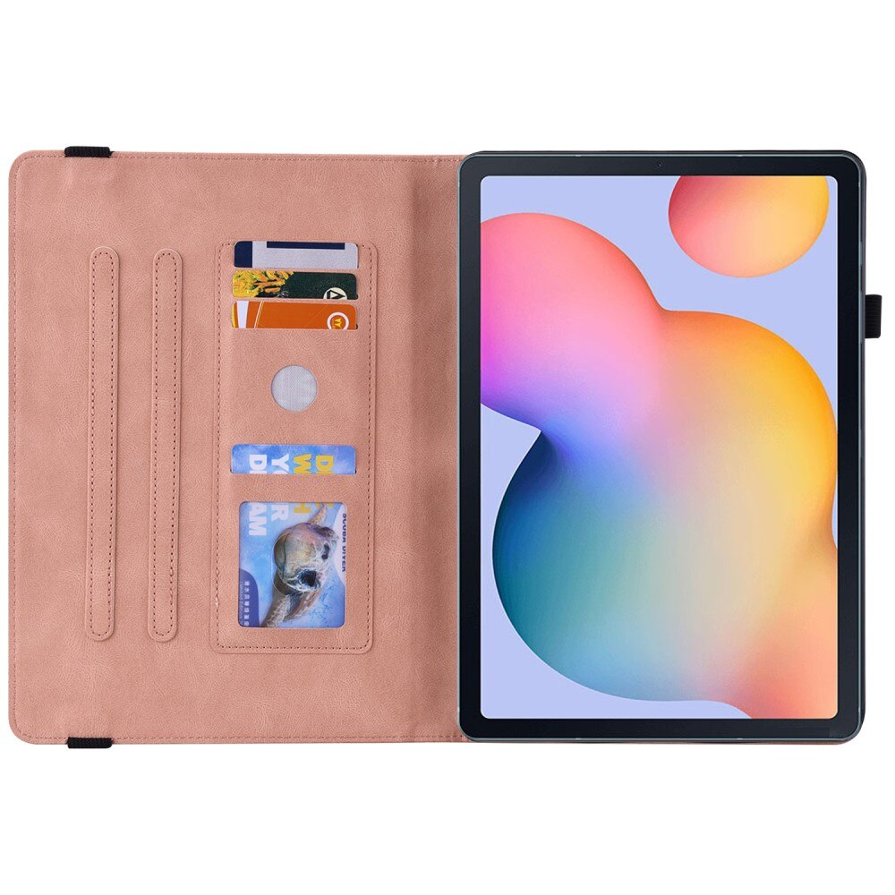 Funda de cuero con mariposas Samsung Galaxy Tab S6 Lite Rosa