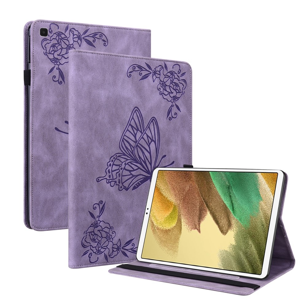 Funda de cuero con mariposas Samsung Galaxy Tab A7 Lite violeta
