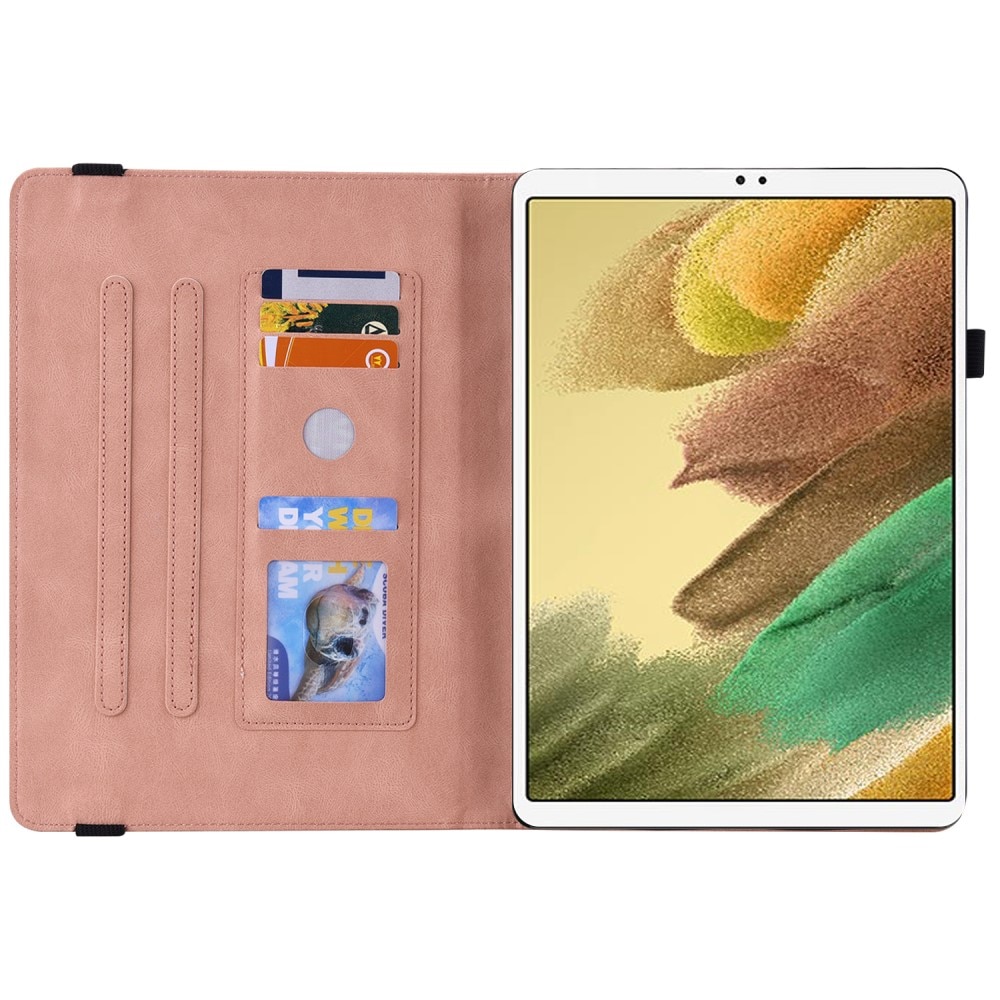 Funda de cuero con mariposas Samsung Galaxy Tab A7 Lite rosado