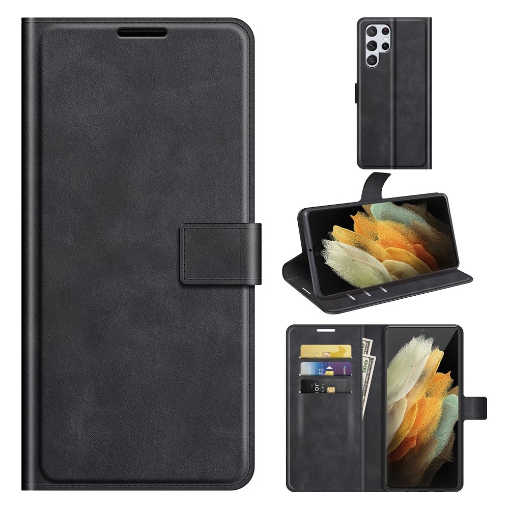 Cartera Leather Wallet Samsung Galaxy S22 Ultra Black