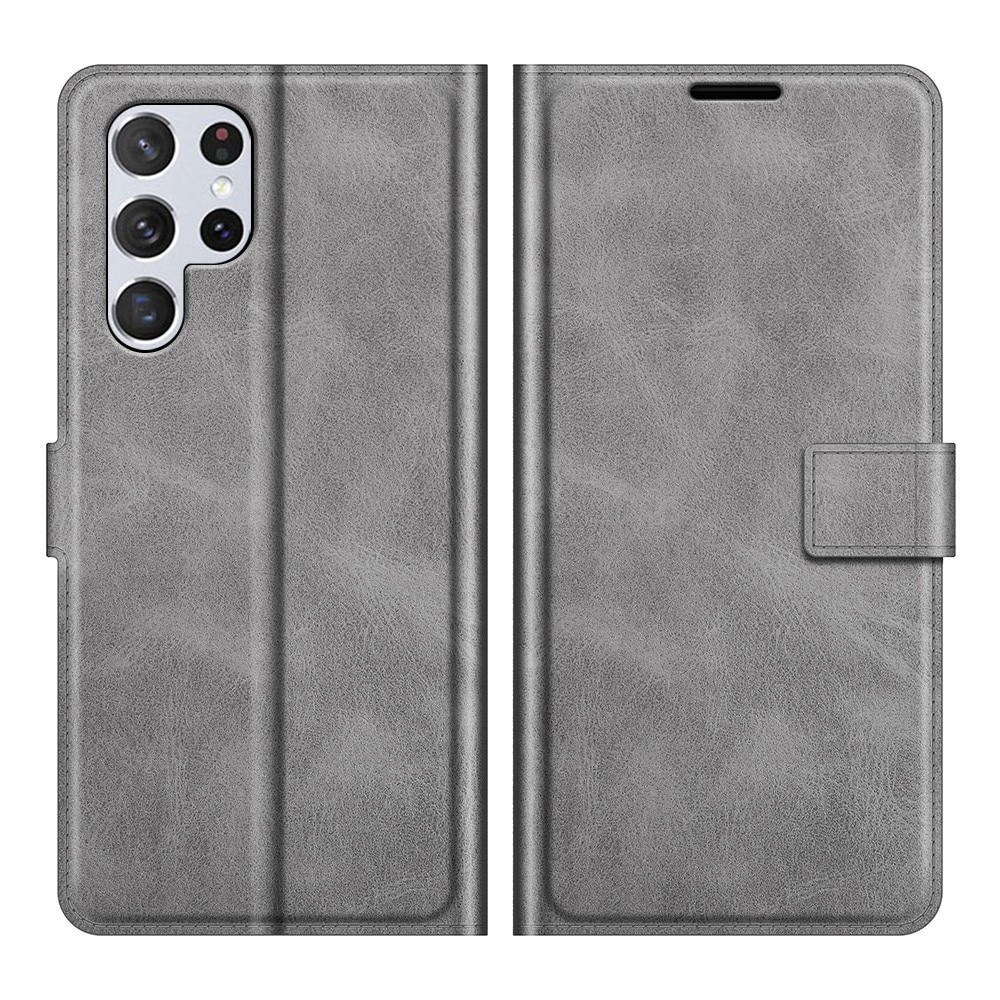 Cartera Leather Wallet Samsung Galaxy S22 Ultra Grey