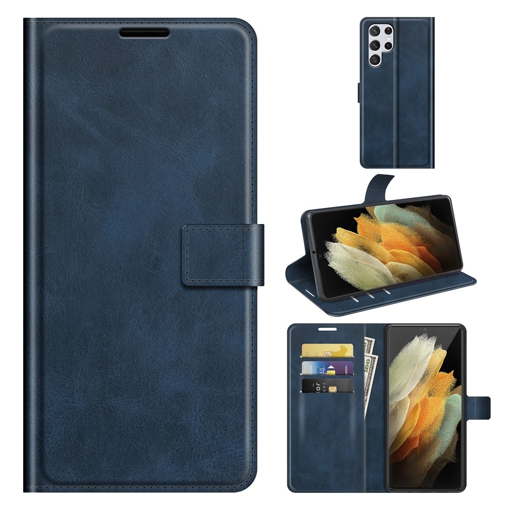 Cartera Leather Wallet Samsung Galaxy S22 Ultra Blue