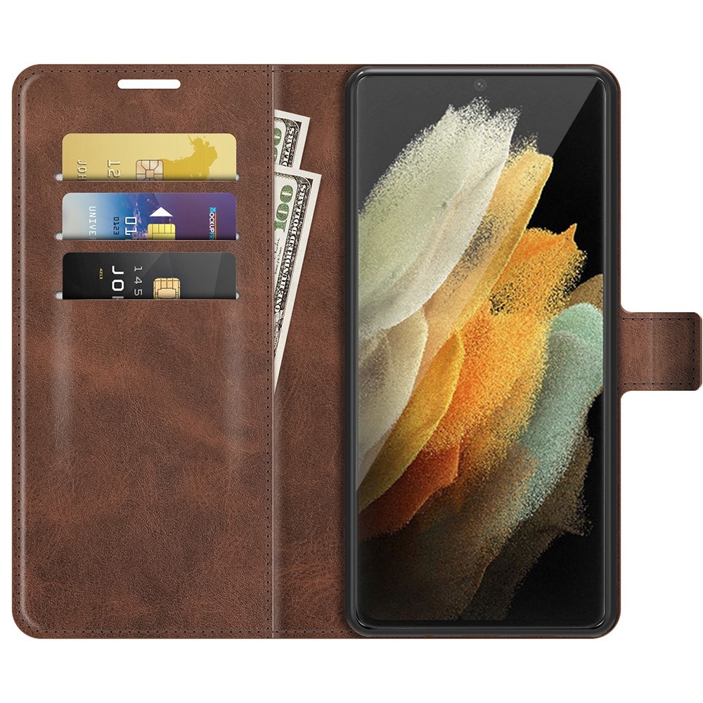 Cartera Leather Wallet Samsung Galaxy S22 Ultra Brown