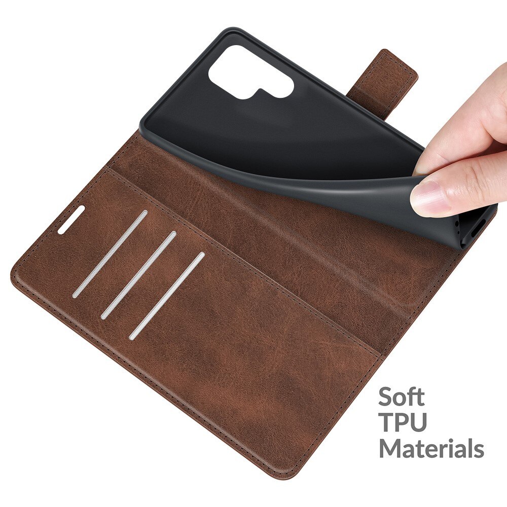 Cartera Leather Wallet Samsung Galaxy S22 Ultra Brown