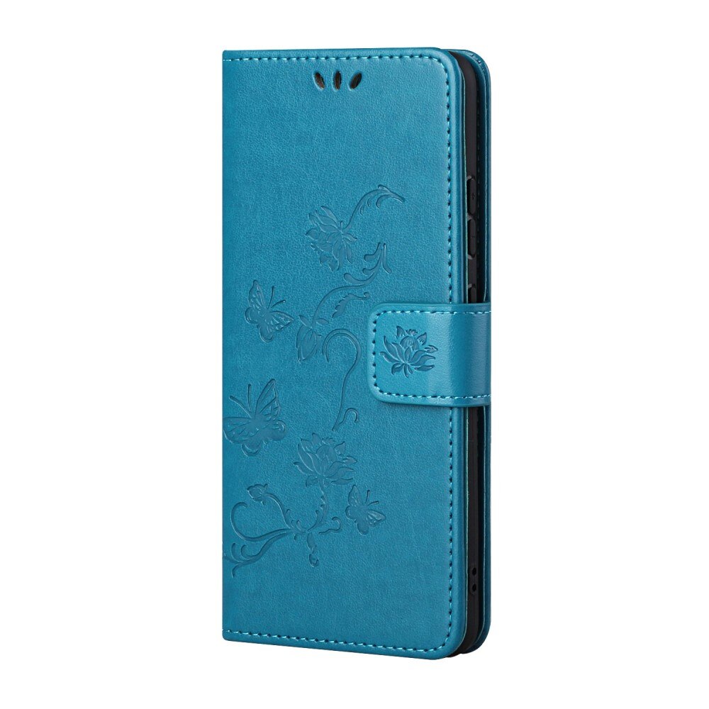 Funda de Cuero con Mariposas Samsung Galaxy A04s, Azul