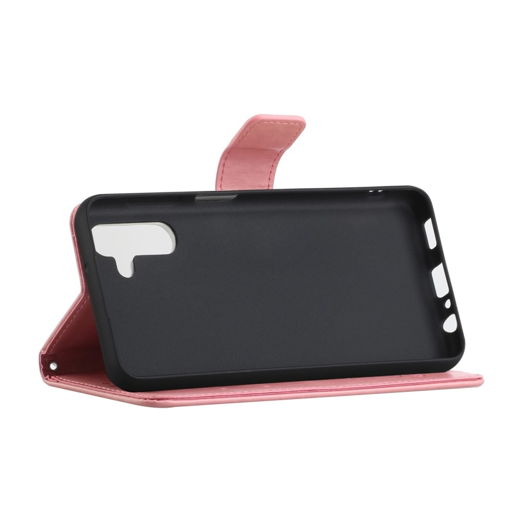 Funda de Cuero con Mariposas Samsung Galaxy A04s, Rosa