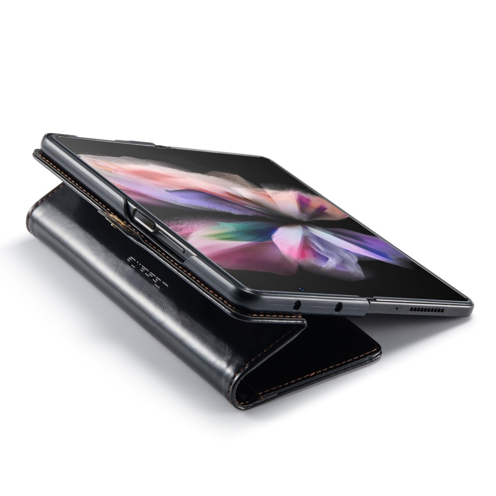 Funda de cuero Samsung Galaxy Z Fold 3 Negro