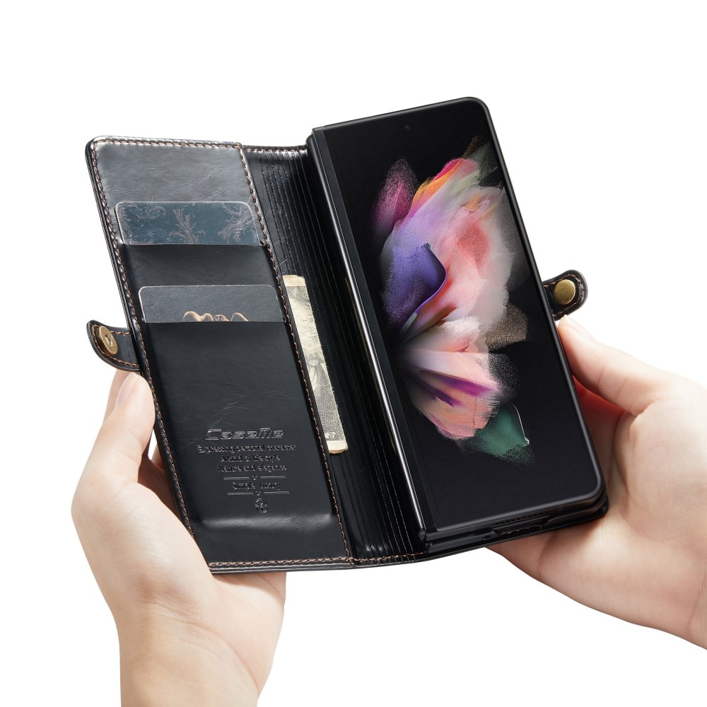 Funda de cuero Samsung Galaxy Z Fold 3 Negro