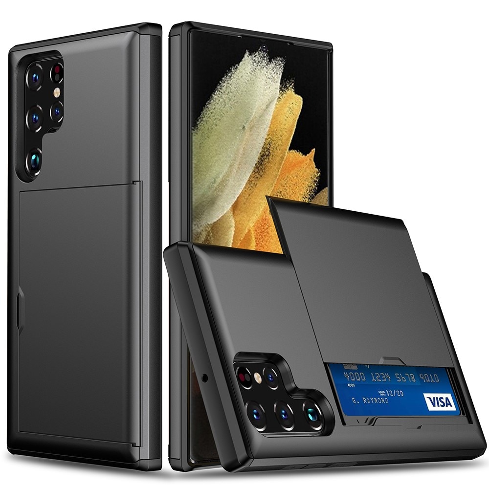 Funda con ranura para tarjetas Samsung Galaxy S22 Ultra Negro