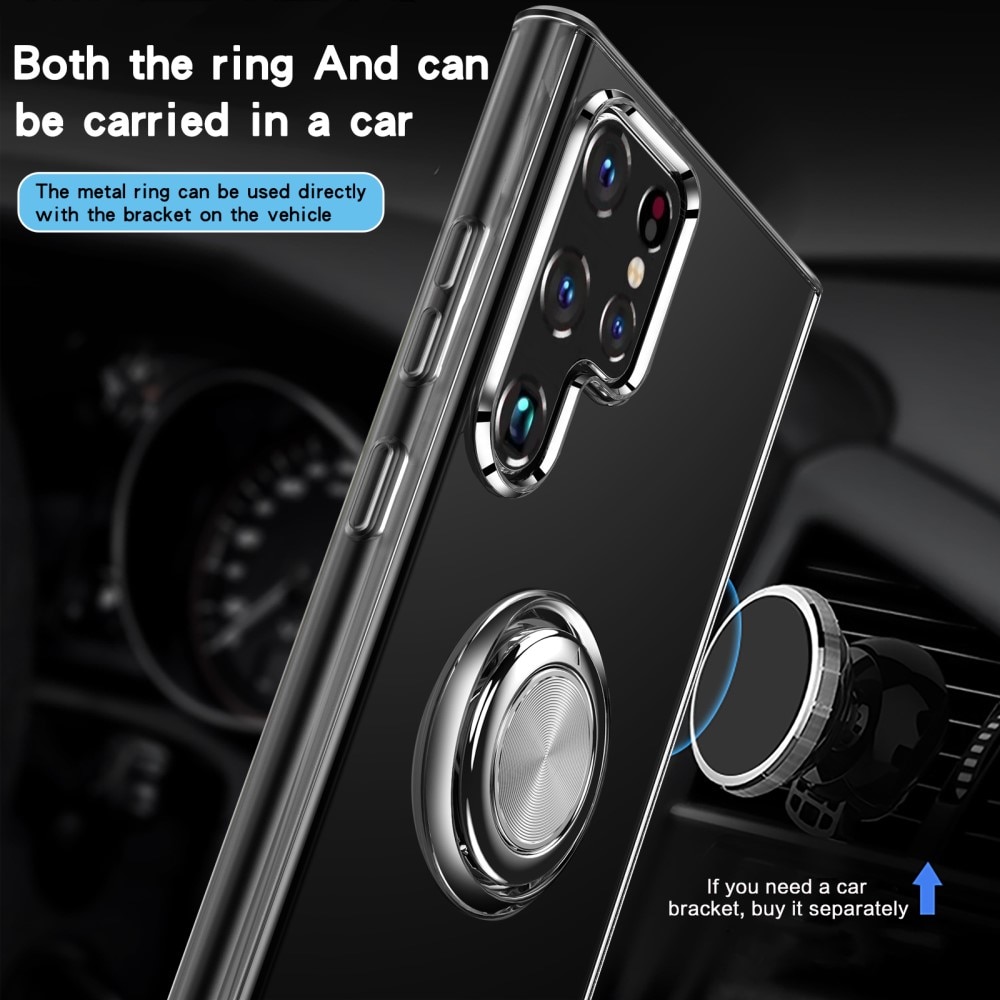 Funda Finger Ring Kickstand Samsung Galaxy S22 Ultra Transparente