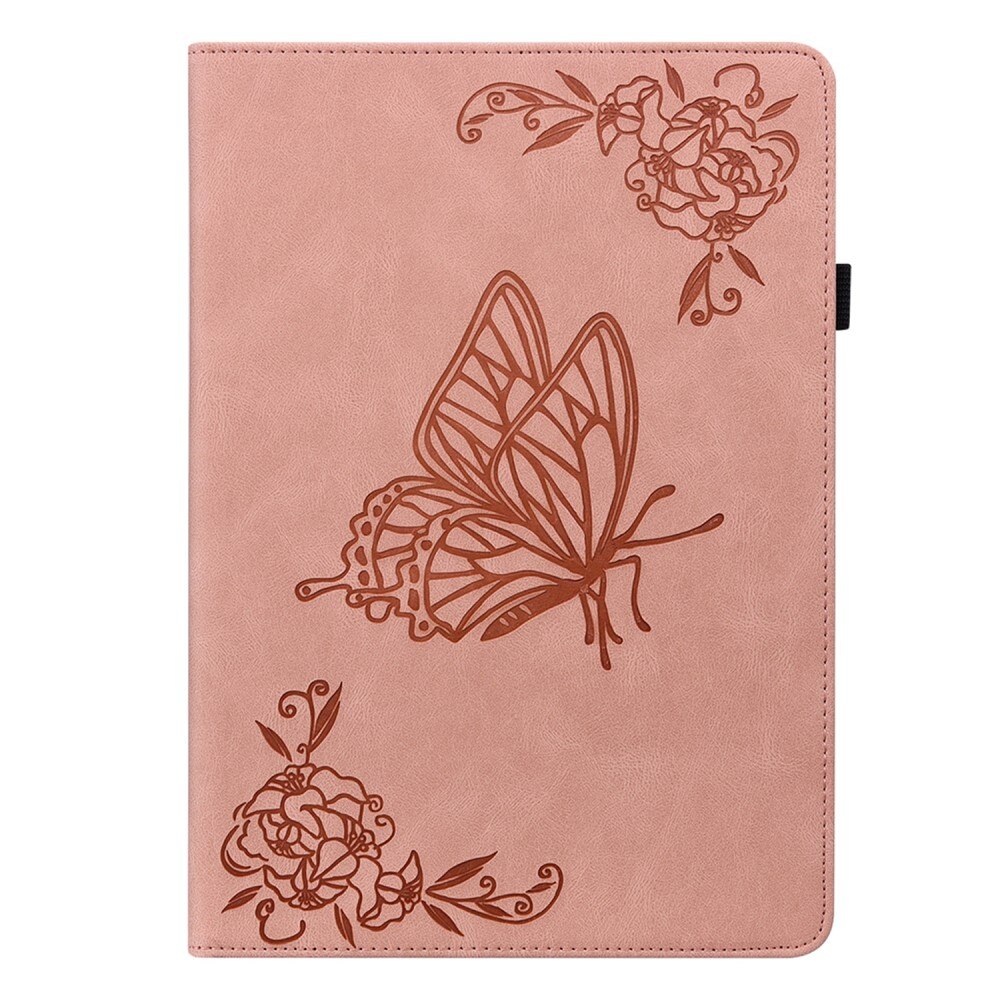 Funda de cuero con mariposas Samsung Galaxy Tab A8 10.5 Rosado