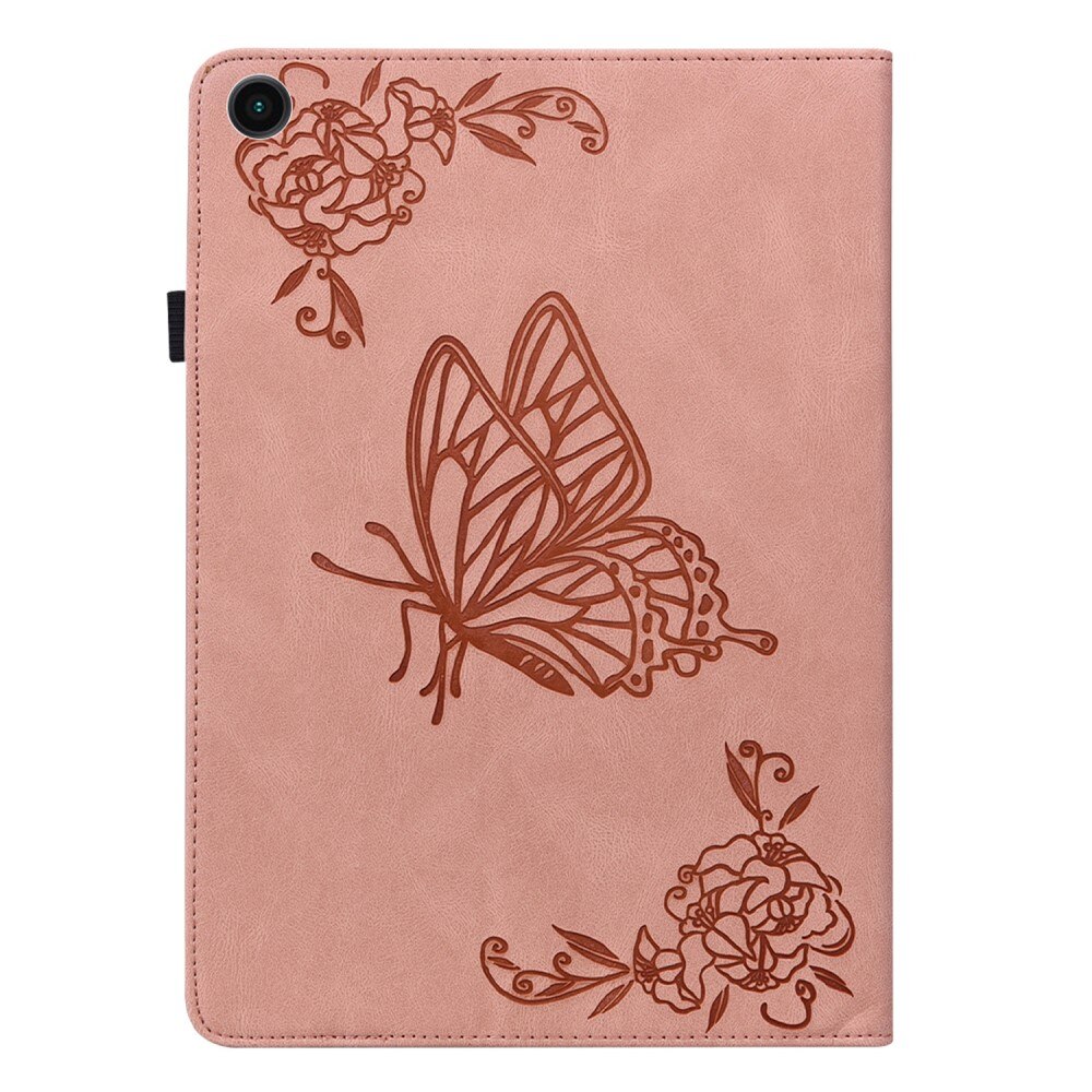 Funda de cuero con mariposas Samsung Galaxy Tab A8 Rosa