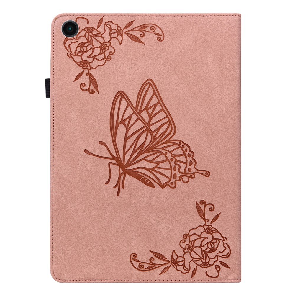 Funda de cuero con mariposas Samsung Galaxy Tab A8 10.5 Rosado