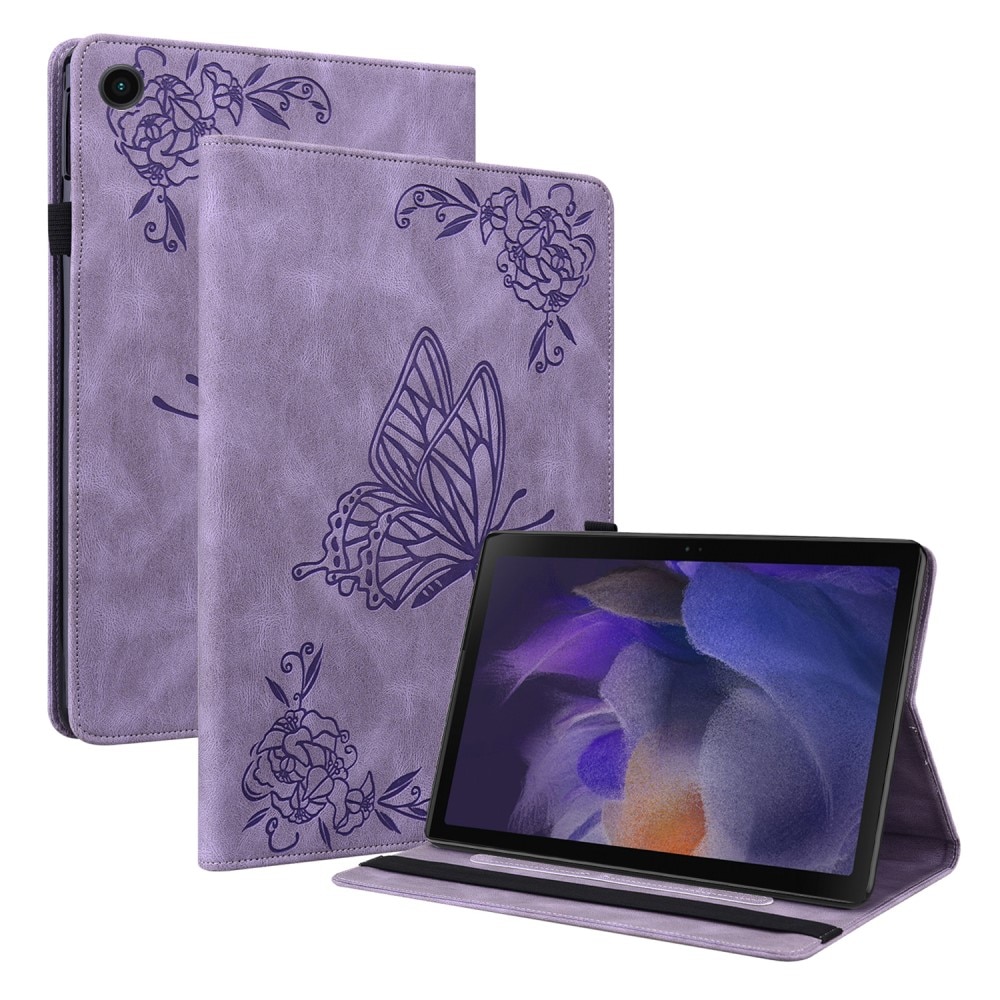 Funda de cuero con mariposas Samsung Galaxy Tab A8 10.5 Violeta