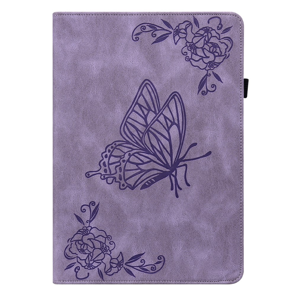 Funda de cuero con mariposas Samsung Galaxy Tab A8 Púrpura