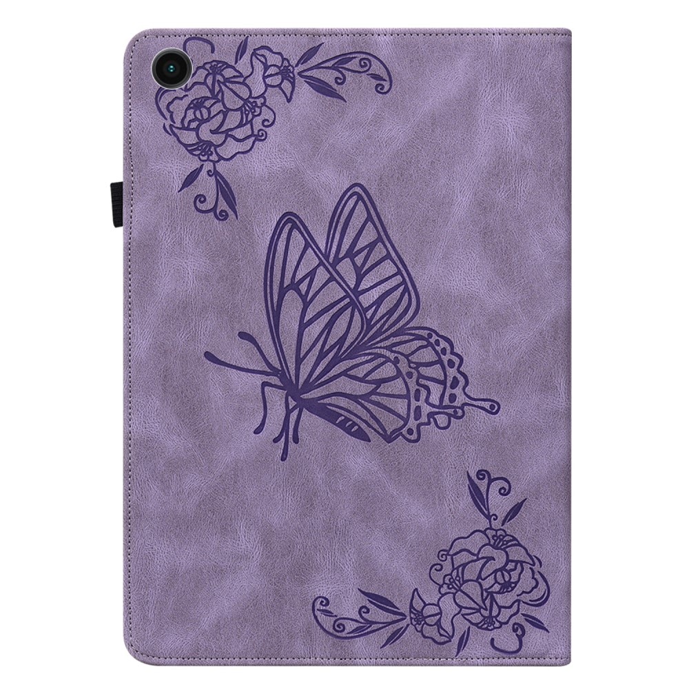 Funda de cuero con mariposas Samsung Galaxy Tab A8 Púrpura