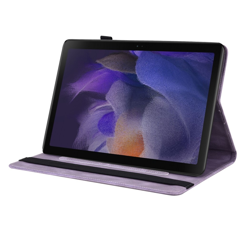 Funda de cuero con mariposas Samsung Galaxy Tab A8 Púrpura