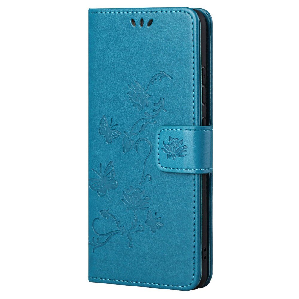 Funda de cuero con mariposas para Samsung Galaxy A53, azul