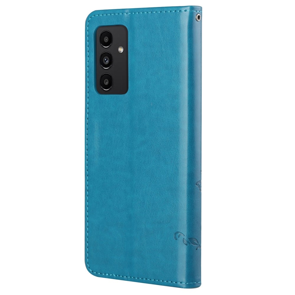 Funda de cuero con mariposas para Samsung Galaxy A13, azul