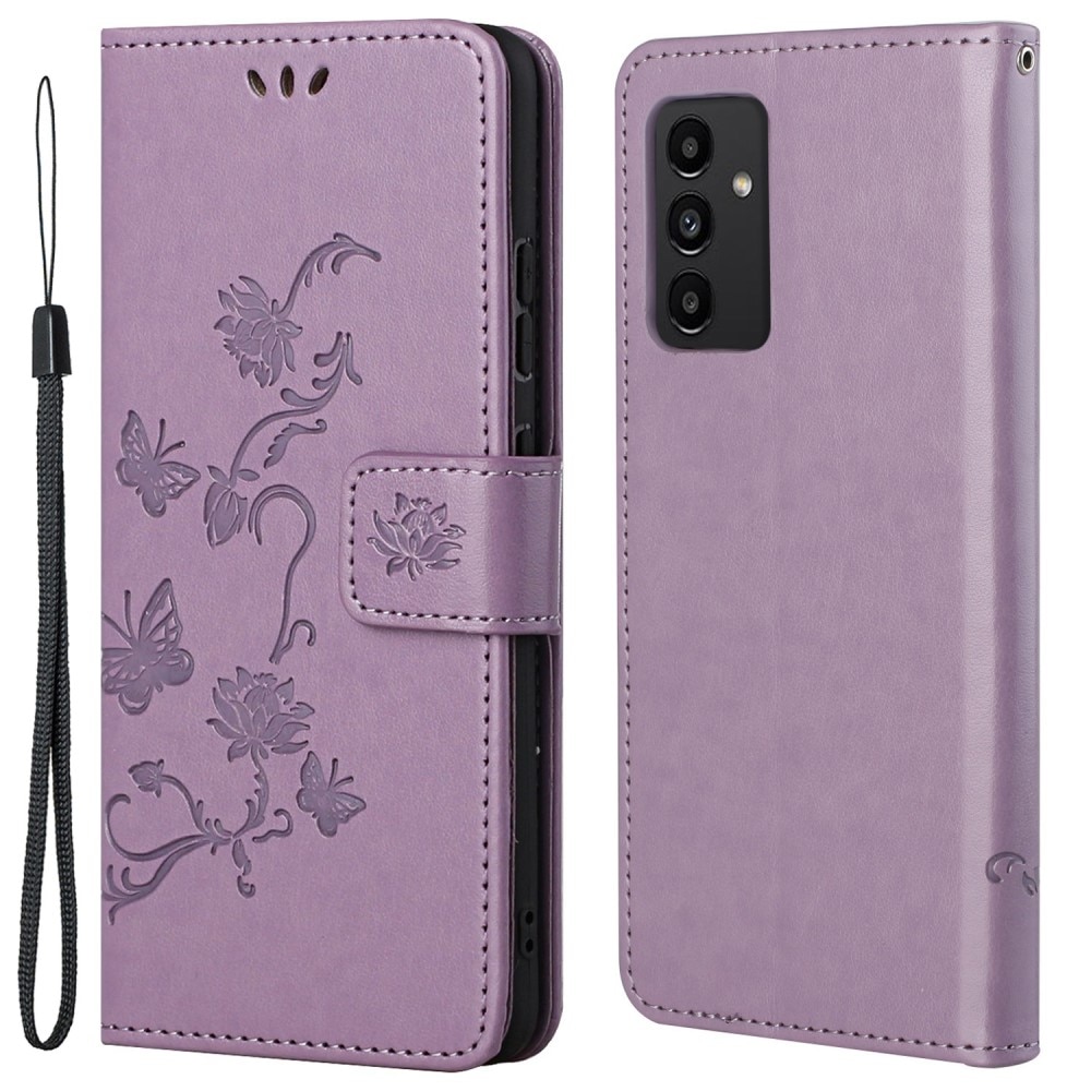 Funda de Cuero con Mariposas Samsung Galaxy A13, Púrpura