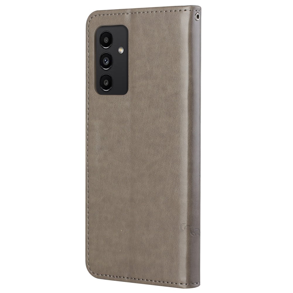 Funda de cuero con mariposas para Samsung Galaxy A13, gris