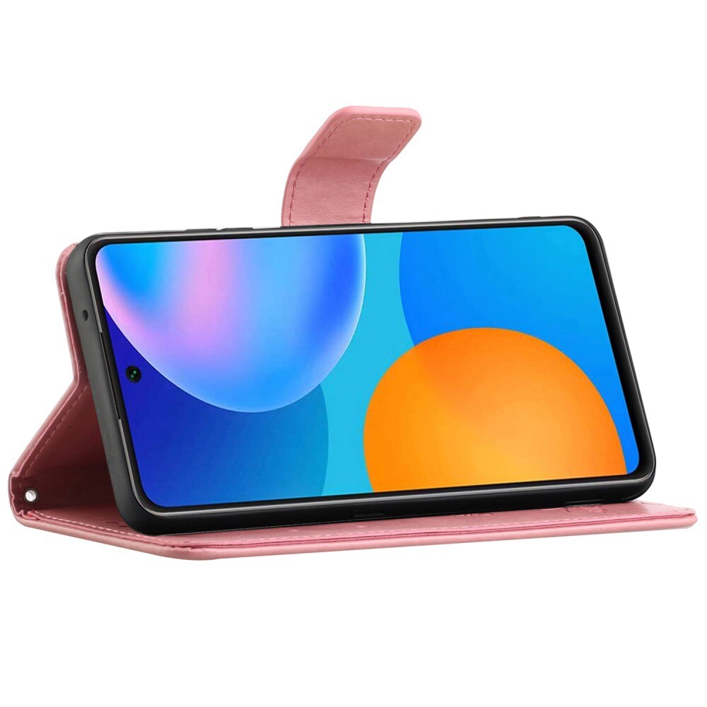 Funda de cuero con mariposas para Samsung Galaxy A73 5G, rosado