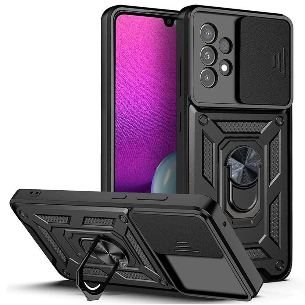 Funda híbrida Ring y Protector Cámara Samsung Galaxy A33 Negro