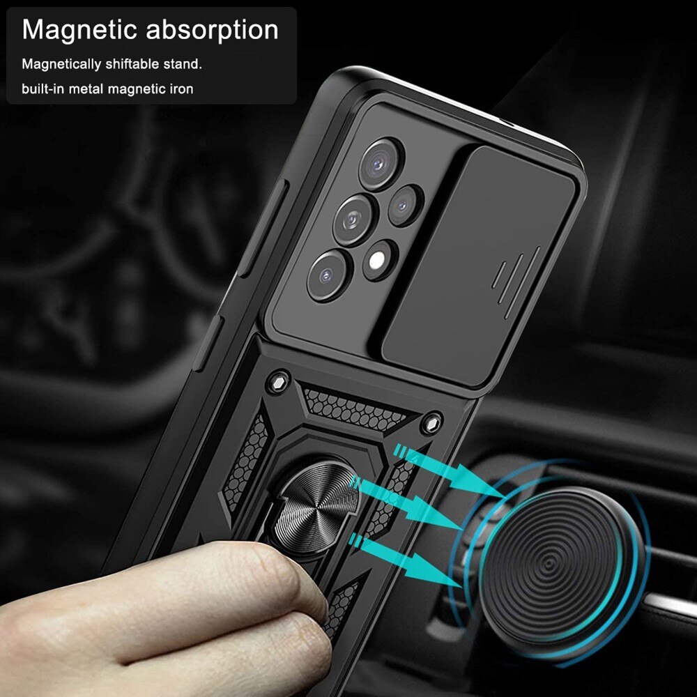 Funda híbrida Ring y Protector Cámara Samsung Galaxy A33 Negro