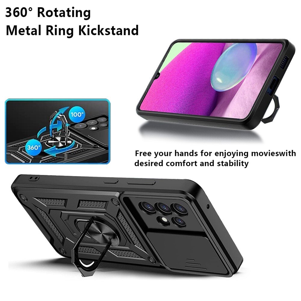 Funda híbrida Ring y Protector Cámara Samsung Galaxy A33 Negro