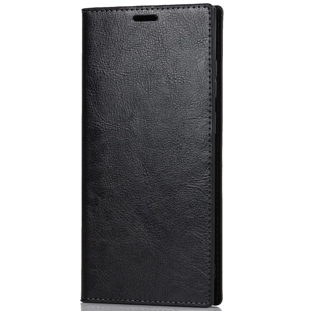 Funda cartera de cuero genuino Samsung Galaxy S22 Ultra Negro