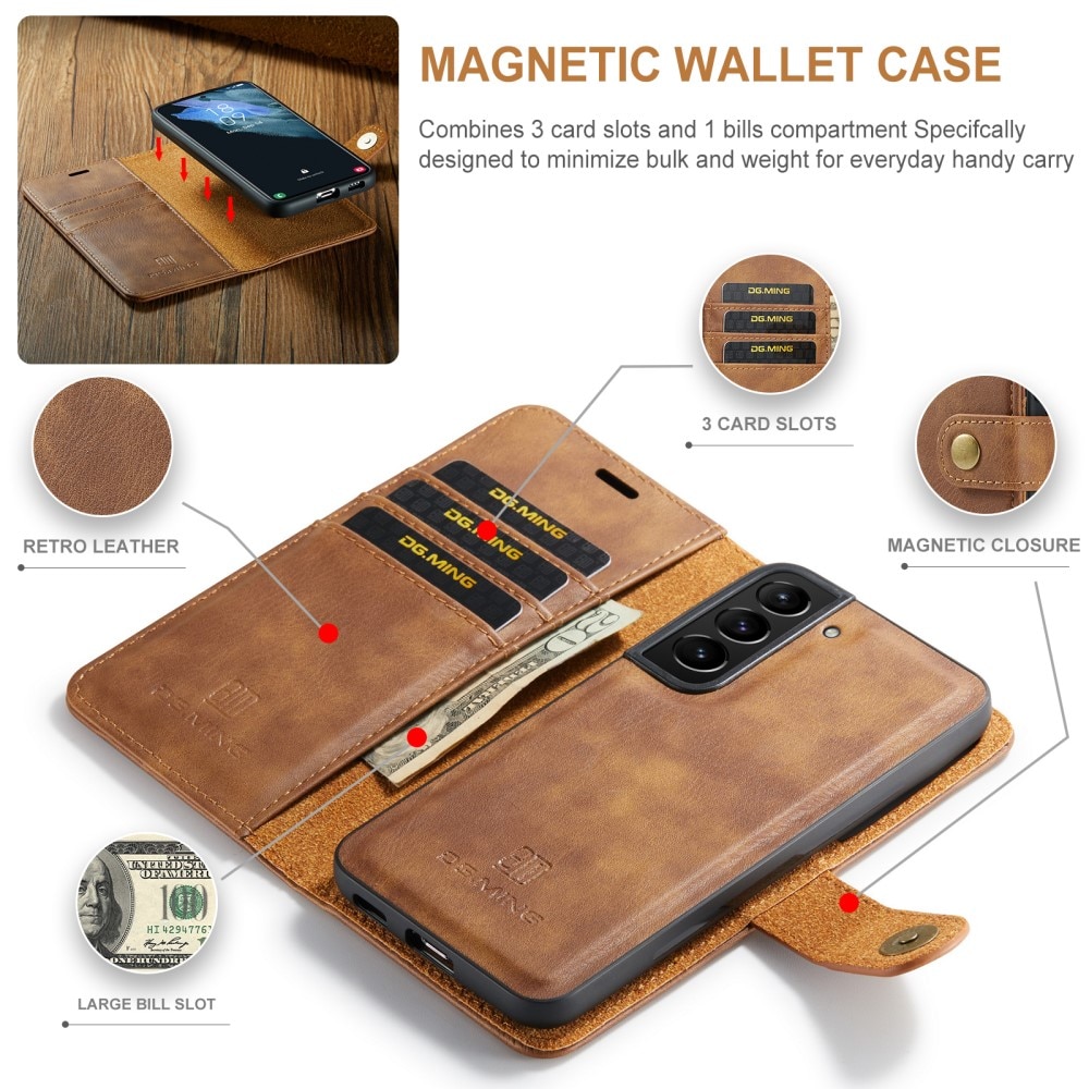 Cartera Magnet Wallet Samsung Galaxy S22 Plus Coñac