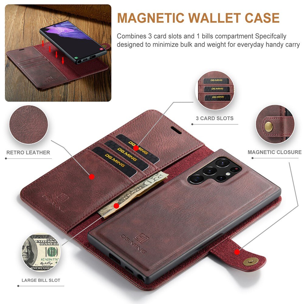 Cartera Magnet Wallet Samsung Galaxy S22 Ultra Red