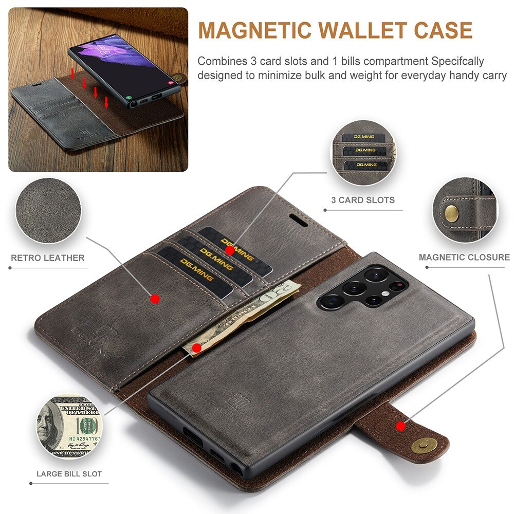 Cartera Magnet Wallet Samsung Galaxy S22 Ultra Brown