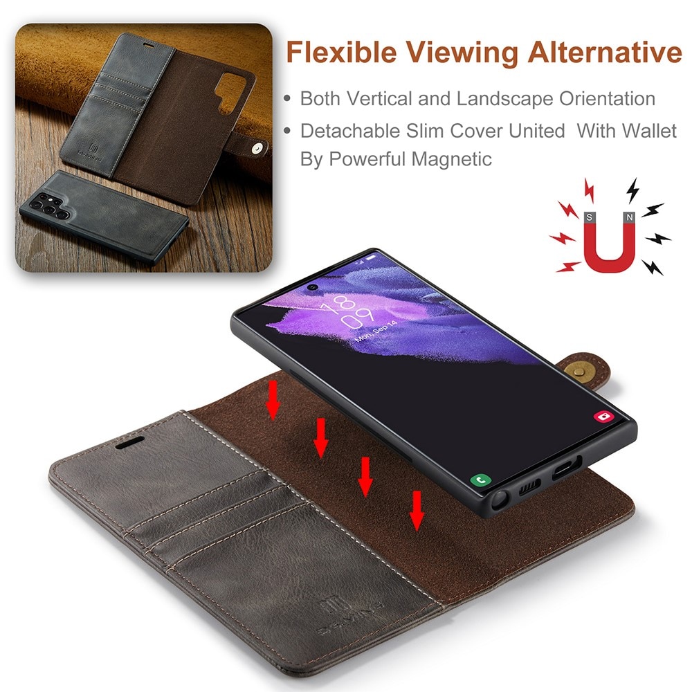Cartera Magnet Wallet Samsung Galaxy S22 Ultra Brown