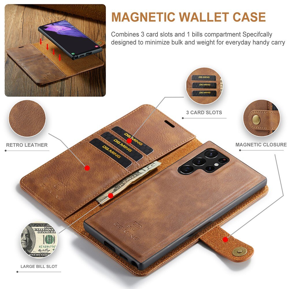 Cartera Magnet Wallet Samsung Galaxy S22 Ultra Cognac