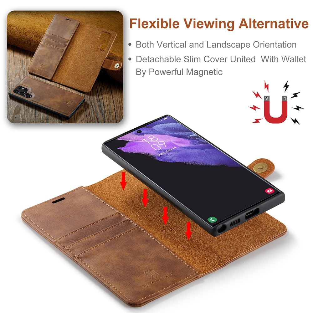 Cartera Magnet Wallet Samsung Galaxy S22 Ultra Cognac