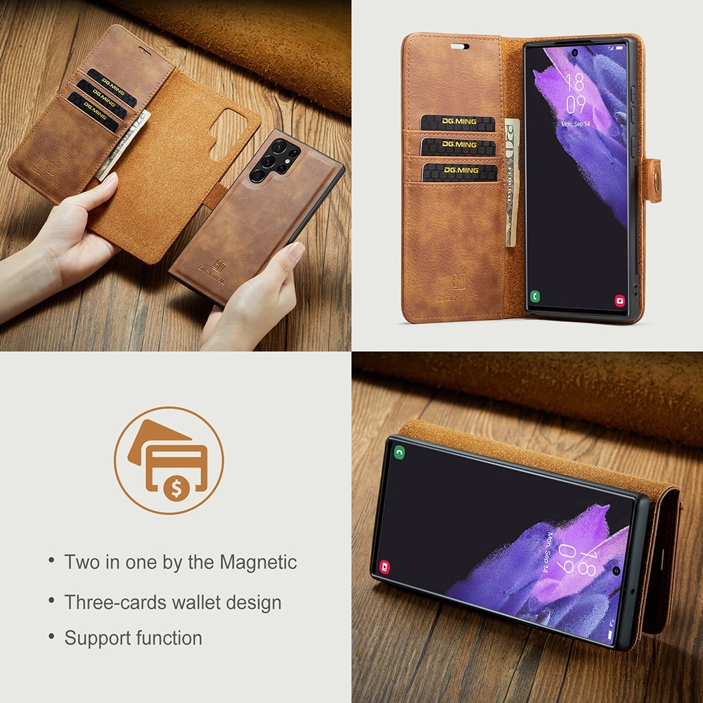 Cartera Magnet Wallet Samsung Galaxy S22 Ultra Coñac