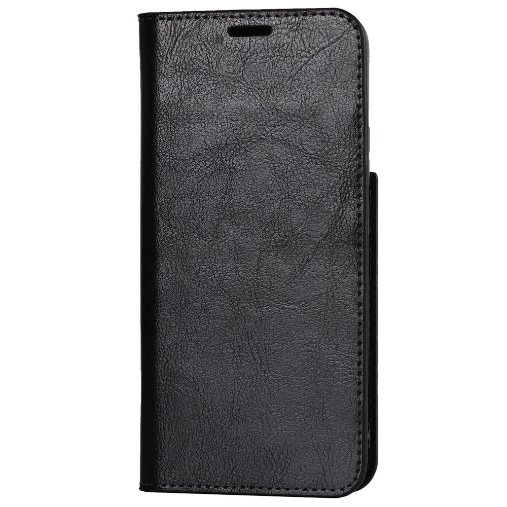 Funda cartera de cuero genuino Samsung Galaxy S22 negro