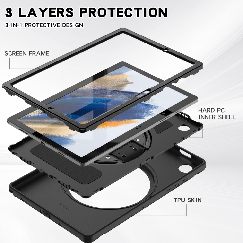 Funda híbrida a prueba de golpes Samsung Galaxy Tab A8 10.5 Negro