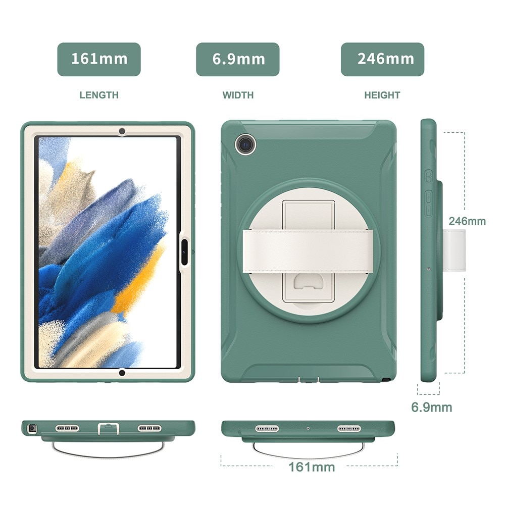 Funda híbrida a prueba de golpes Samsung Galaxy Tab A8 10.5 verde