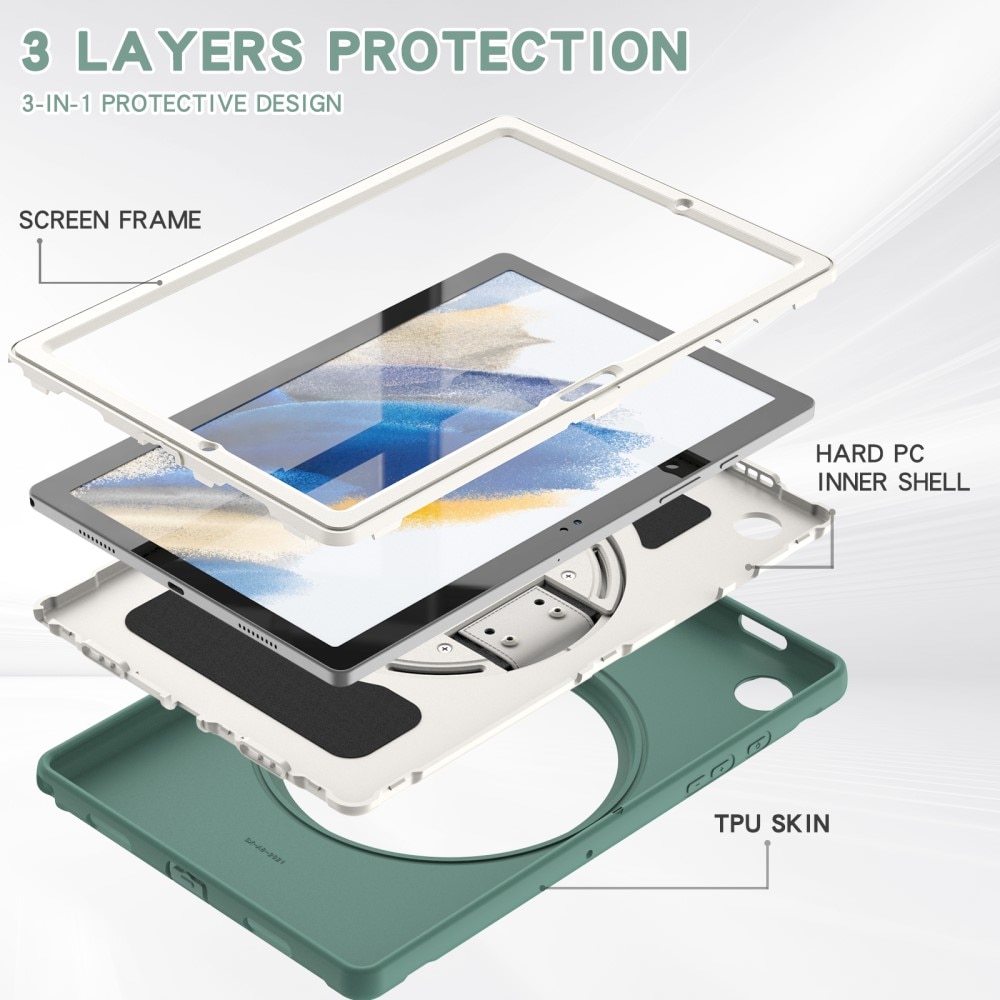 Funda híbrida a prueba de golpes Samsung Galaxy Tab A8 10.5 verde