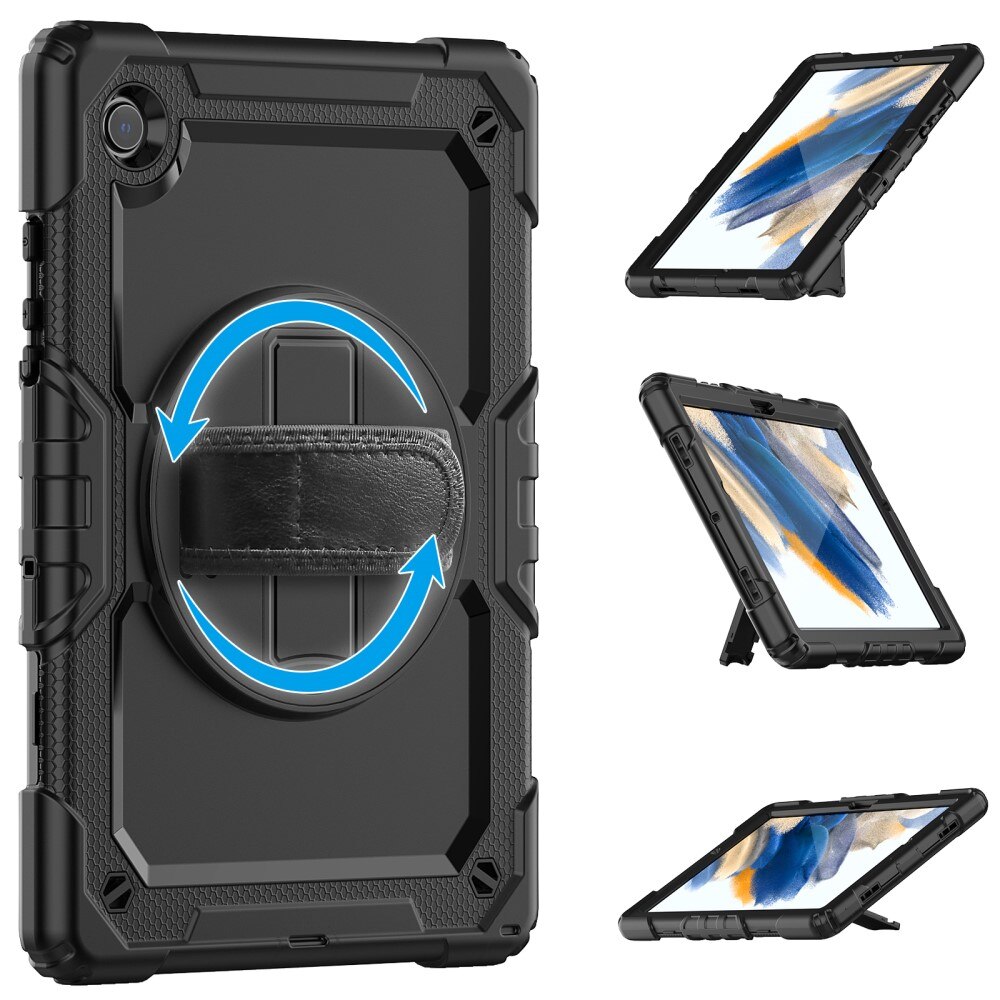 Full Protection Funda híbrida a prueba de golpes Correa el hombro Samsung Galaxy Tab A8 10.5 Negro