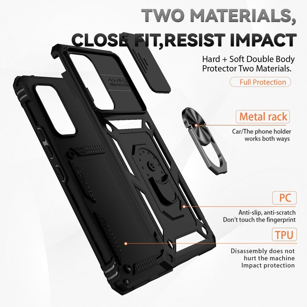 Funda híbrida Ring y Protector Cámara Samsung Galaxy A53 Negro